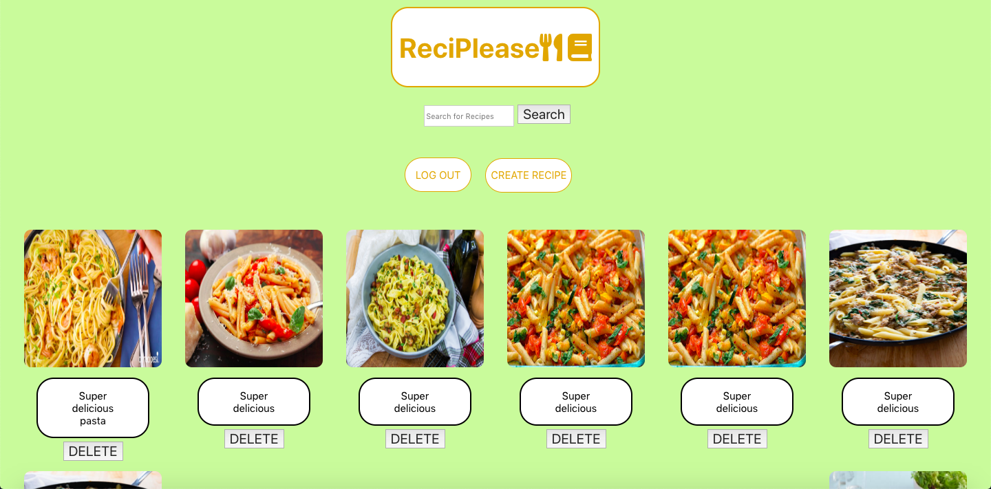 Recipes website
